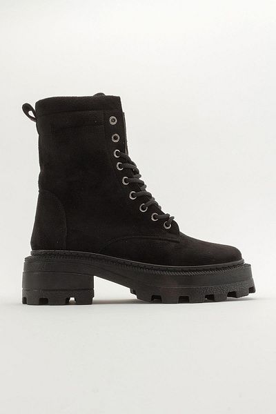 Ccway Lace-up Women's Boots Black Suede