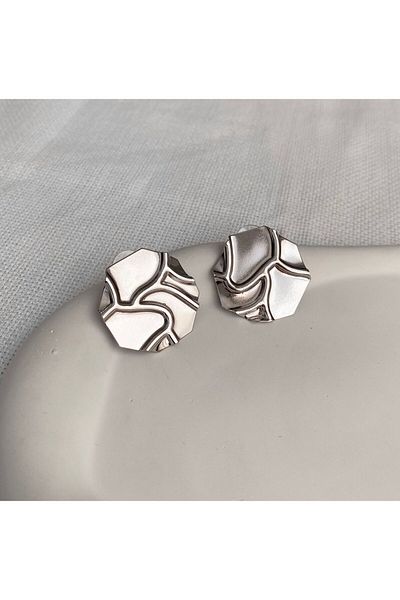 DEMOKAN Women's Earrings Octagonal Plate Earrings