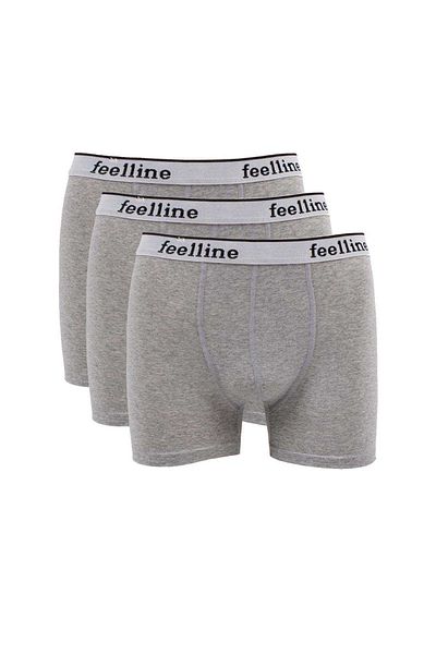 Angoravi 3 Pieces Feelline Gray Cotton Natural Lycra Men's Boxers
