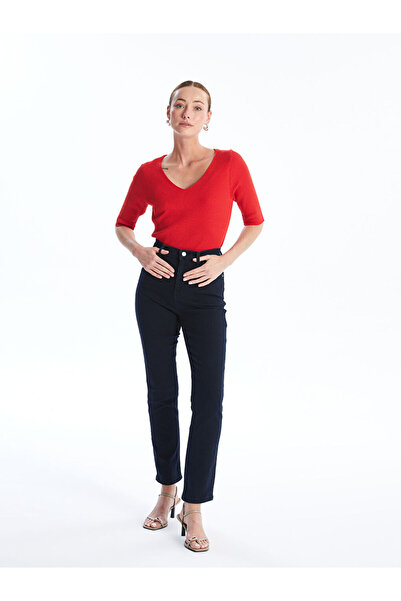 LC Waikiki بنطلون جينز نسائي بقصة مستقيمة