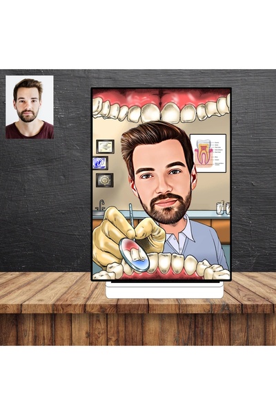 wonderlike Diş Doktoru Dentist Karikatür Figürü,Sevgiliye Hediye,Doğum Günü H...