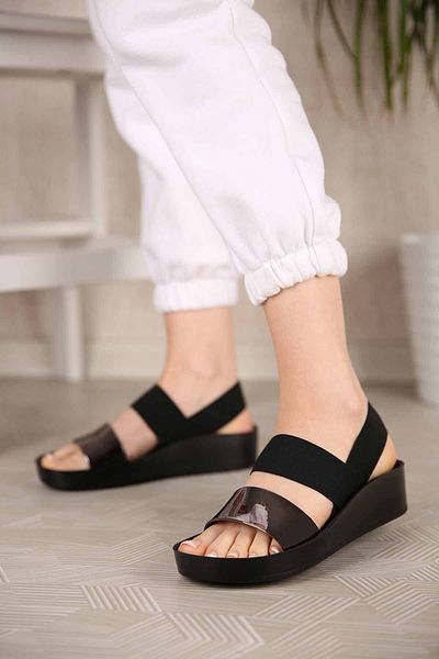 Ccway Women's Elastic Sandals Platinum Mirror