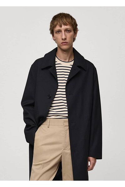 MANGO Man Übergroßer, bequemer Stretch-Trenchcoat