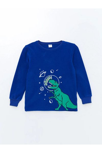 LC Waikiki Σετ πιτζάμες LCW Kids Vibrant Blue Crewneck Fleece για αγόρια