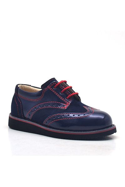 Rakerplus Hidra Navy Blue Red Patent Leather Classic Baby Boy Shoes