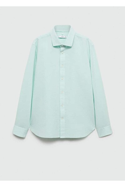 MANGO Man Lněná košile klasického střihu