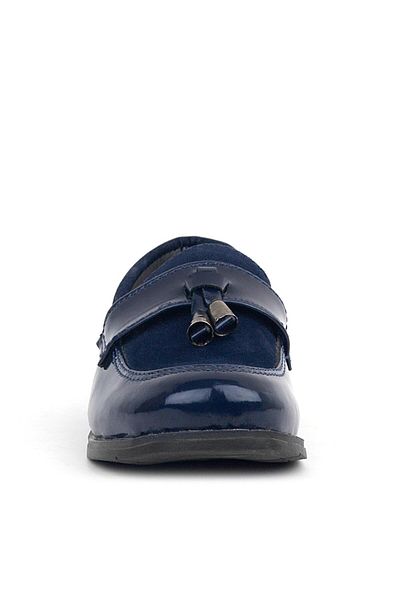 Rakerplus Navy Blue Patent Leather Loafer Baby Boy Shoes