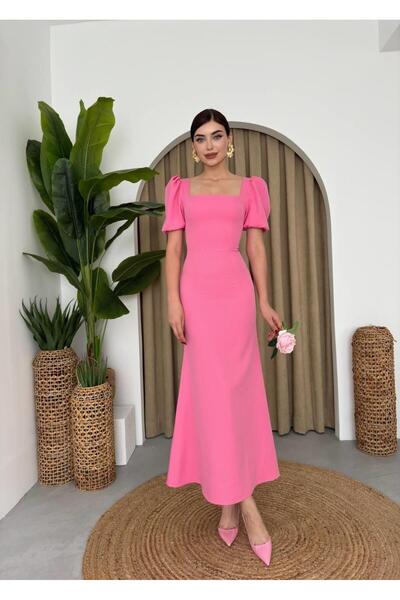 conconmoda Balon Kol Uzun Maya Elbise