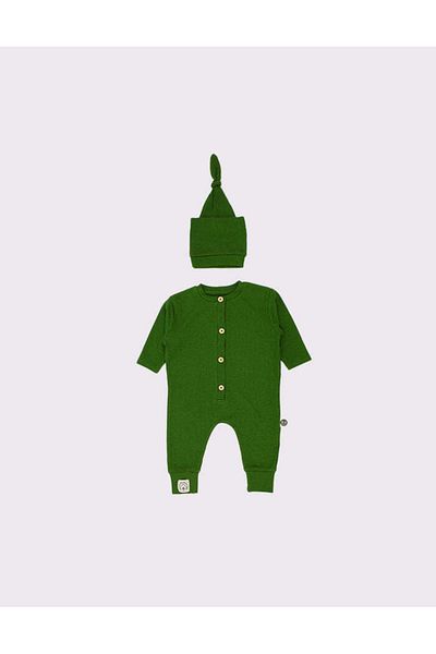 rg kidsstore Lyocell Cotton Baby Jumpsuit and Beanie Set
