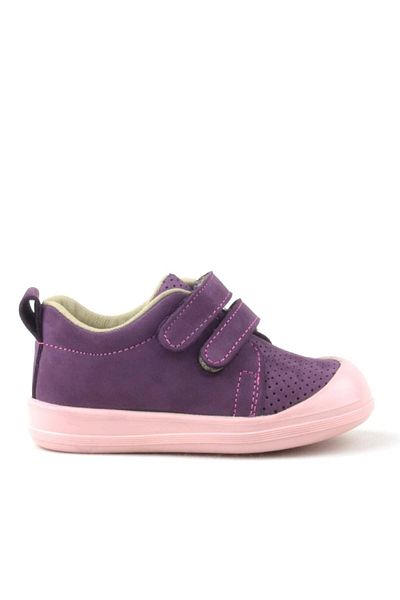 Rakerplus Sonic Genuine Leather Purple Velcro Anatomical Baby Sneakers Sneakers
