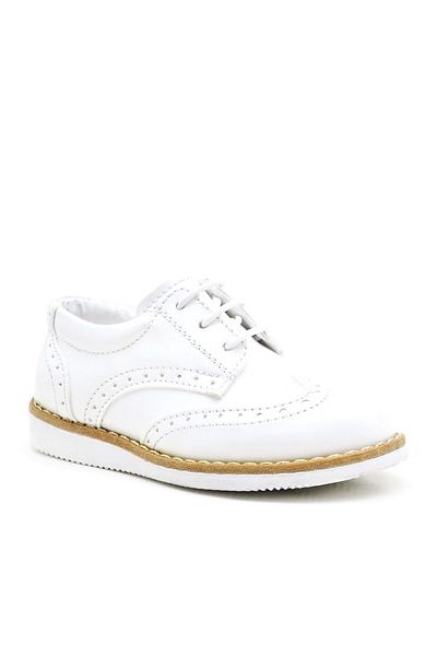 Rakerplus Hidra White Patent Leather Lace-Up Baby Boy Shoes