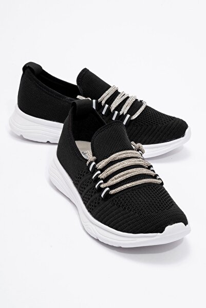 Ccway Pantofi de damă cu detalii de piatră albă neagră