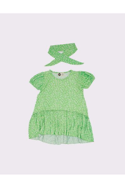rg kidsstore Rochie și bentiță din bumbac cu model floral pentru copii