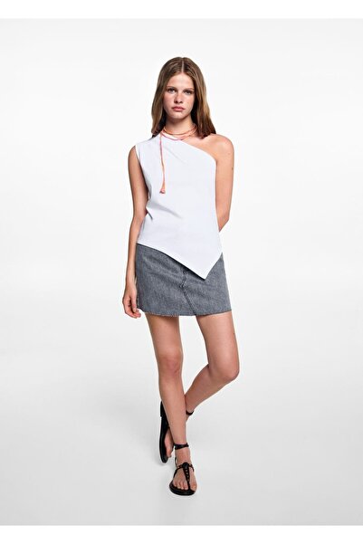 Mango Teen Μπλούζα με ασύμμετρο σχέδιο