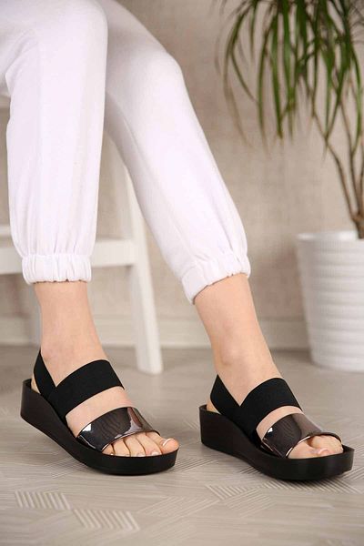 Ccway Women's Elastic Sandals Platinum Mirror