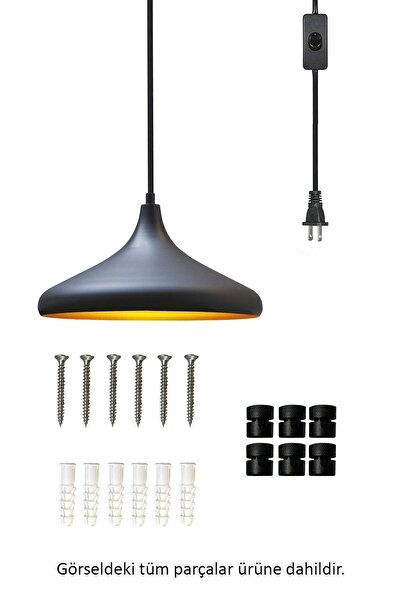 Bamyum Champion Fişe Takılabilir Tekli Avize Sarkıt Salon Mutfak Ofis Oturma Odası Aydınlatma Sarkıt Lamba