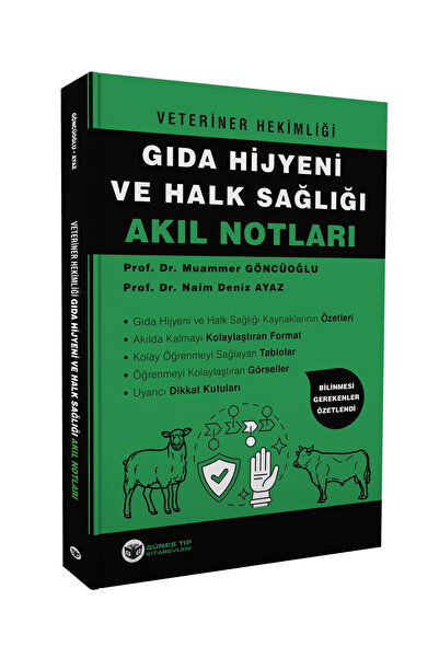 Güneş Tıp Kitabevleri Veteriner Hekimliği Gıda Hijyeni ve Halk Sağlığı Akıl Notları