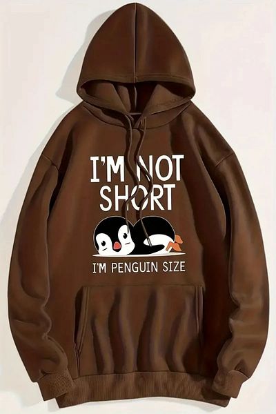 halowear Φούτερ από πλεκτό ύφασμα Unisex 2ip Raster καφέ Penguin Size