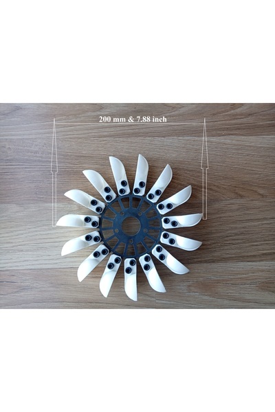 Store Pelton Türbin Çarkı ( Dış Çap = 200 mm & 7.88 inch ) Plastik Kaşıklı