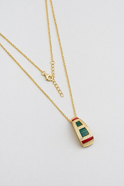 So CHIC... Asimetrik Tasarım 18 Ayar Sarı Altın Kaplama 45 Cm Gümüş Tasarım K...