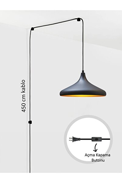 Bamyum Champion Fişe Takılabilir Tekli Avize Sarkıt Salon Mutfak Ofis Oturma Odası Aydınlatma Sarkıt Lamba