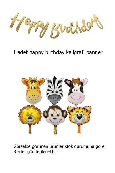 BİDOLUMUTLULUK Safari Desenli Doğum Günü Konsepti Parti Kutlama Doğum Günü Konsepti