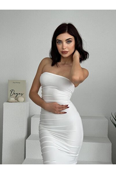 conconmoda Straplez Uzun Sandy Elbise
