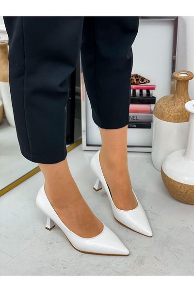 ERVANIN BUTİĞİ White Skin (Freda) Women's Stiletto