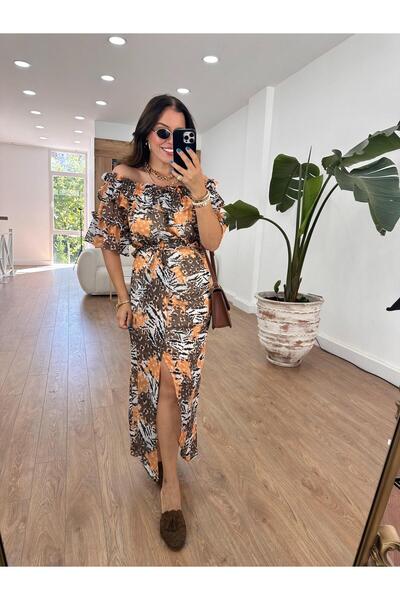 2she طقم تنورة وبلوزة شيفون ملونة