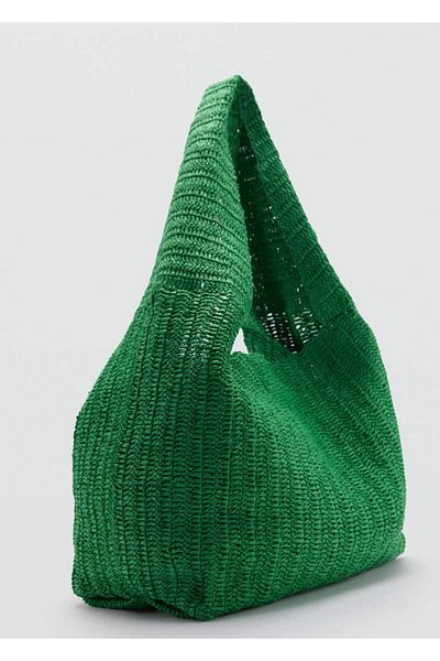 MANGO Woman Shopper-Tasche aus Naturfaser