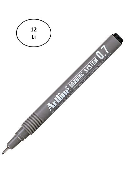 Rasanet Artline 237 Black Drawing Pen 0.7 12Pcs