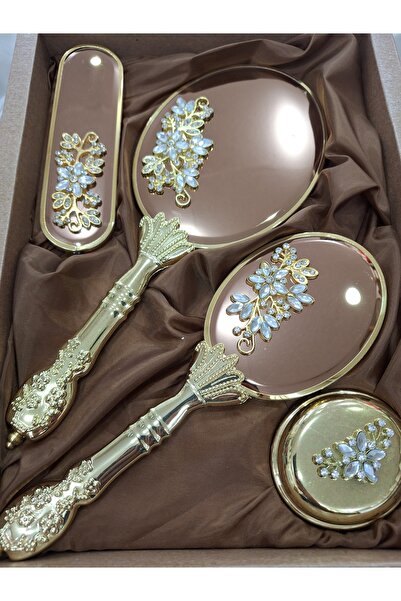 Yeni Model Saraylı Gold Melisa Çeyiz Ayna Takımı
