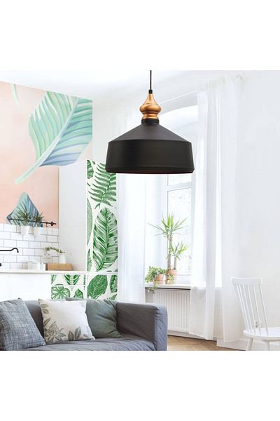 Bamyum Black Cornered Single Chandelier - Living Room, Kitchen, Patisserie, Restaurant, Hotel Models