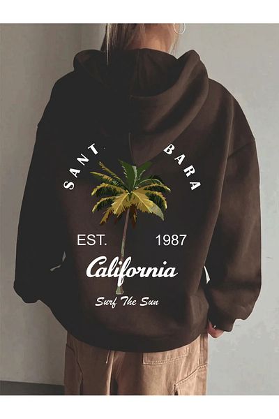 halowear Φούτερ από πλεκτό ύφασμα Unisex 2ip Raster Brown Santa Barbara