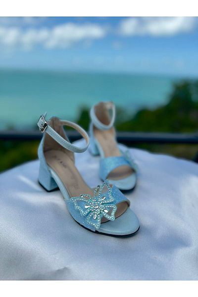 PATİK BEBE Pantofi de seara cu model fluture argintiu