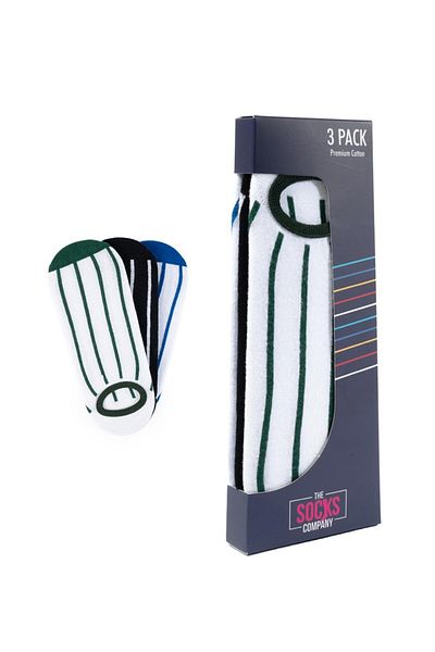 The Socks Company 3 ζευγάρια ανδρικές αόρατες κάλτσες με μοτίβο ειδικό κουτί (150P)