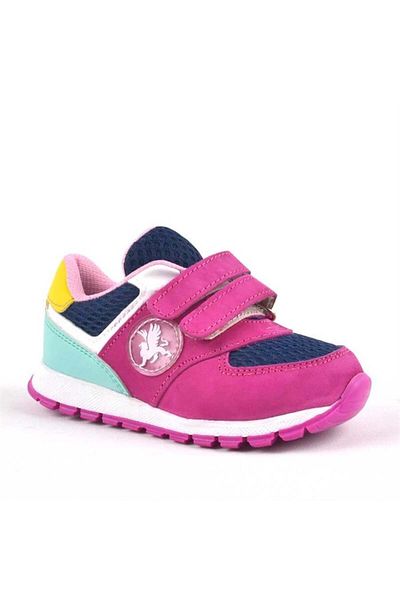 Rakerplus Genuine Leather Fuchsia Pink Velcro Baby Girl Sneakers
