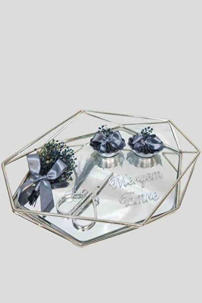 RetroLazer Süslü Çiçekli Nişan tepsisi , Söz tepsisi , İsteme tepsisi , Damat...