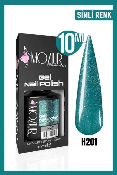 MOZIUR Kalıcı Oje Uv Led H201 (SİMLİ RENK) 10ml