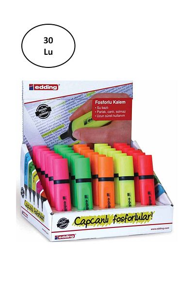 Rasanet Edding 344 Highlighter Mixed Color 30 Pieces