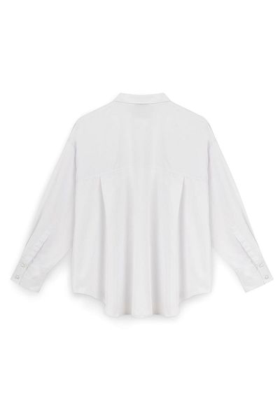 praye Cămașă albă oversize cu textura moale