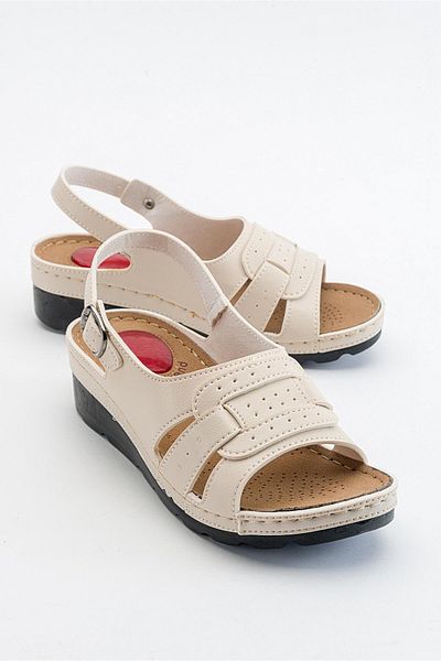 Ccway Slip-on Women's Flat Sandals Beige