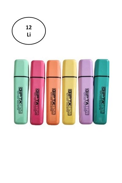 Mu Art Gıpta Highlighter Marker 5mm Cut Tip Pastel Pink 12'Li