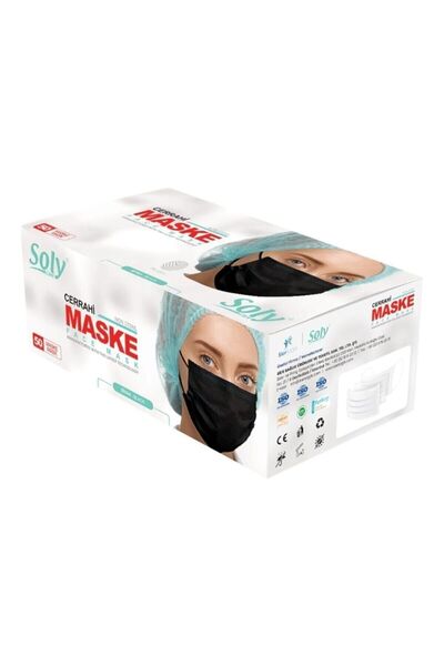 SOLY CARE 3 Katlı Siyah Maske 150 Adet ( 3 Kutu )