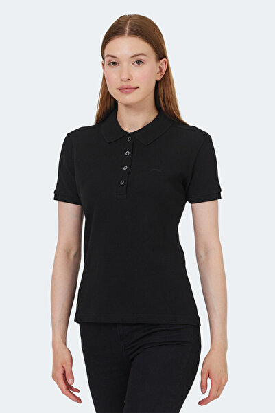 Slazenger Vera I Women's Polo Neck Black T-Shirt