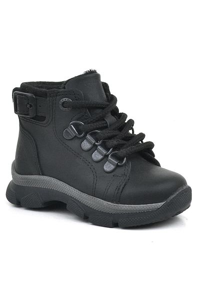 Rakerplus Genuine Leather Black Fur Baby Boots