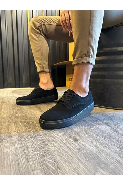 K&A Casual Shoes Black Suede (Black Sole)