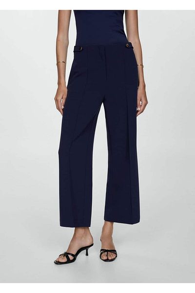 MANGO Woman Straight Cut Button Trousers