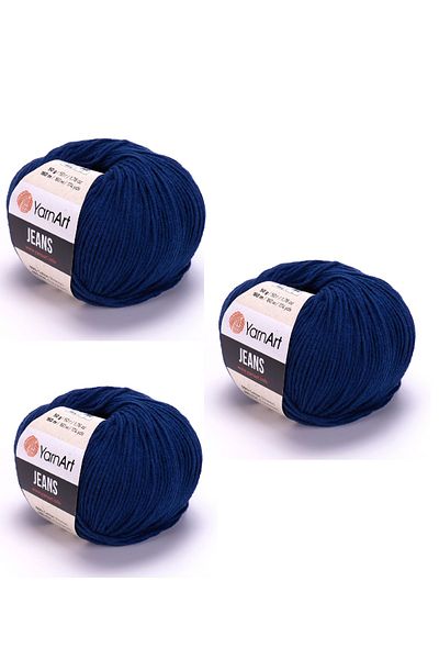 Yarnart Yarn Art Jeans 54 Navy Blue Amigurumi Πλεκτό νήμα Ζακέτα Πλεκτό νήμα Baby Floss Punch Νήμα 3 Συσκευασία