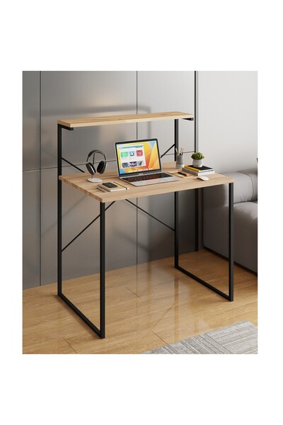 eportatif Raflı Çalışma Masası 60x90 Ofis Masası Ders Masası Çok Amaçlı Çalış...